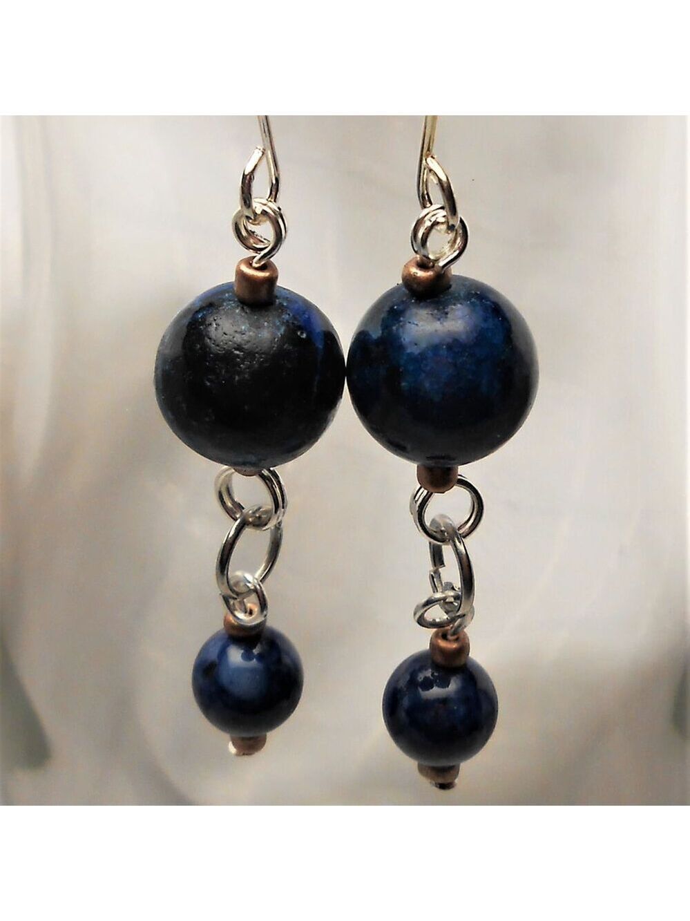No94 Handmade earrings with polished stones